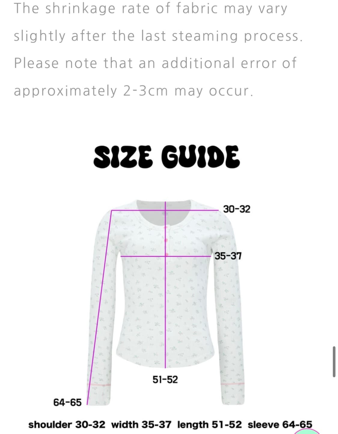 민지에나 플라워 롱 슬리브 화이트 상품이미지6