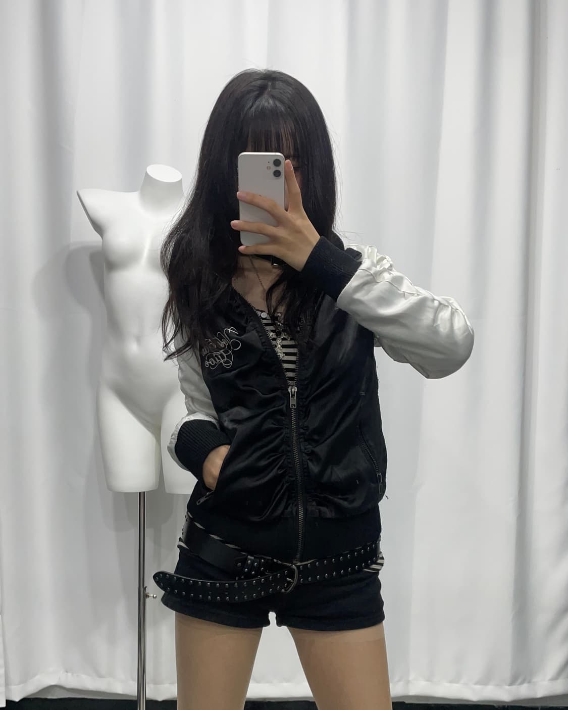 🎸블랙 레터링 디테일 스카쟌🎸 상품이미지5