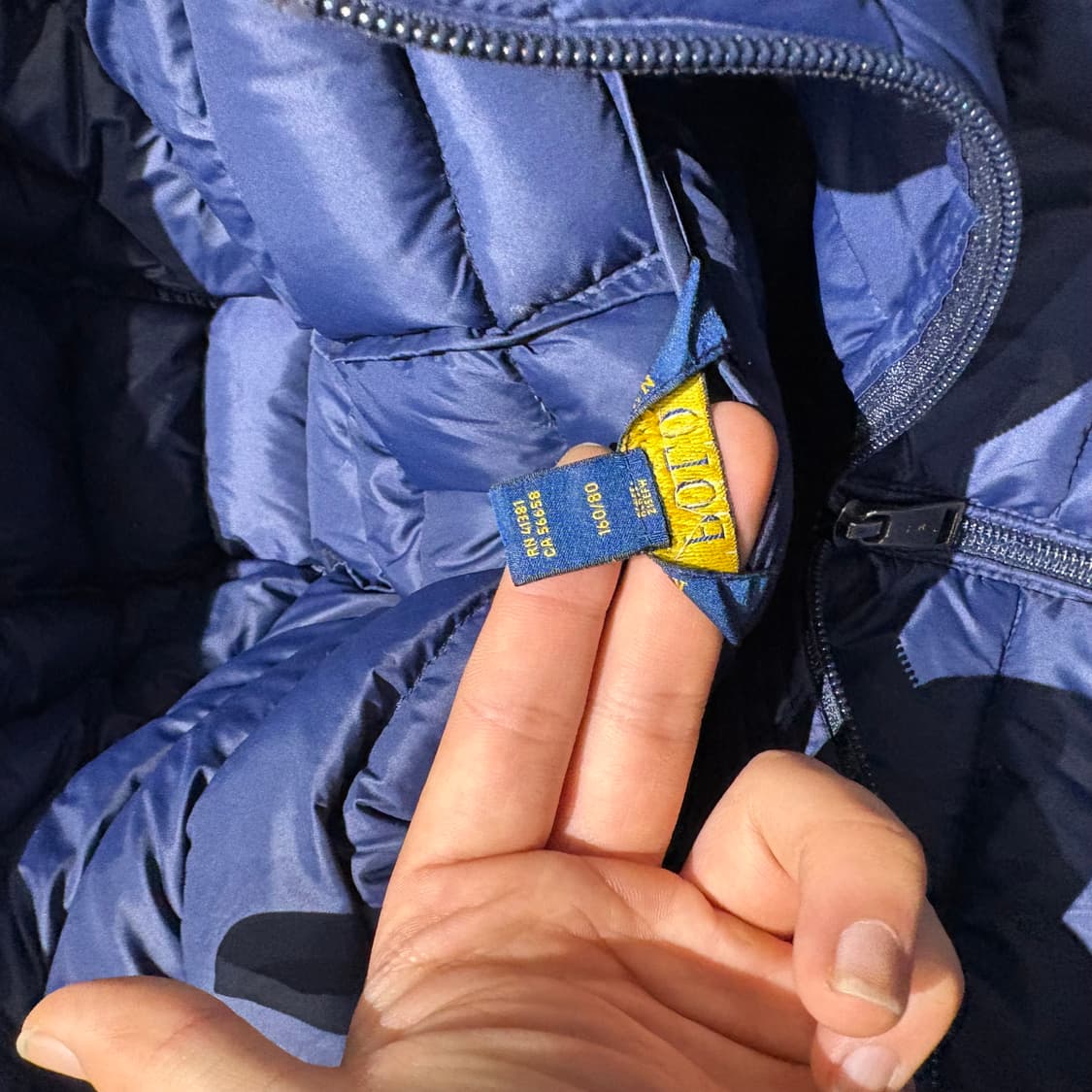 폴로 빈티지 네이비 경량후드패딩 상품이미지5