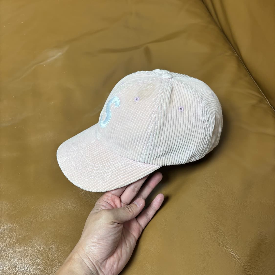 Supreme 슈프림 코듀로이 워시드 핑크 S로고 6패널 볼캡 모자 상품이미지4