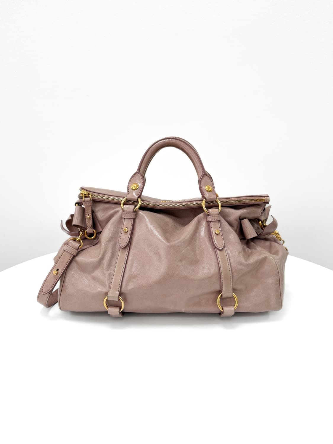 미우미우 비텔로 샤인 더스티 핑크 리본 2WAY 백 상품이미지4