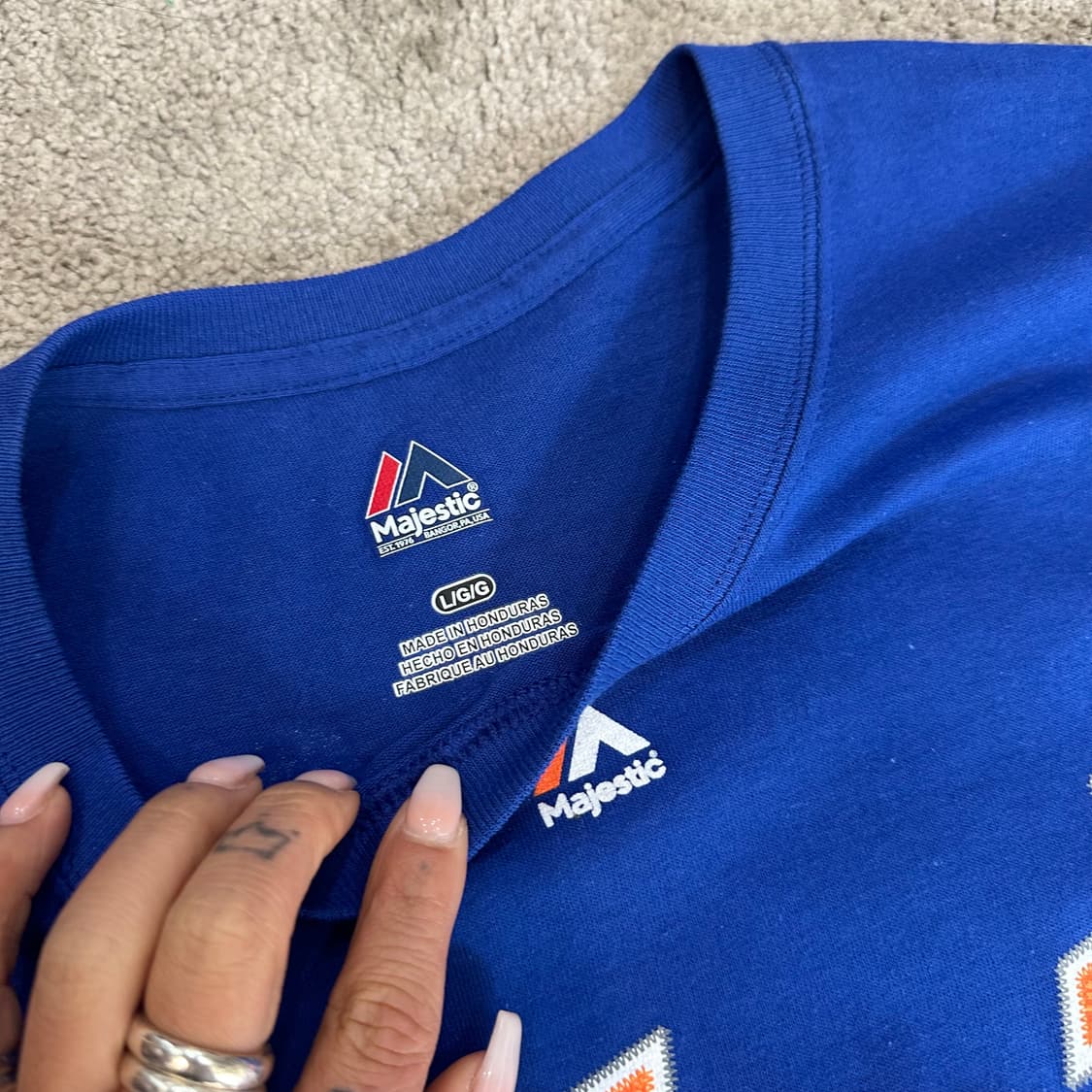 마제스틱 뉴욕 메츠 팀 티보 프린팅 반팔티L 상품이미지3