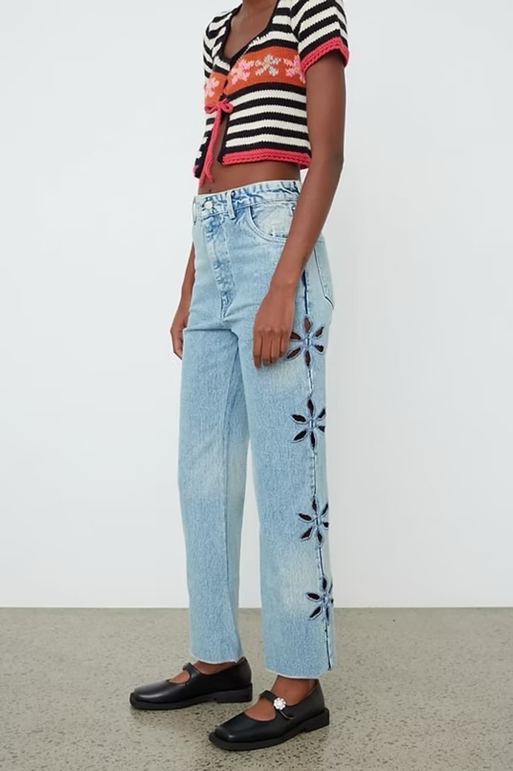 [TACH CLOTHING] 플라워 크롭 데님 28  상품이미지4