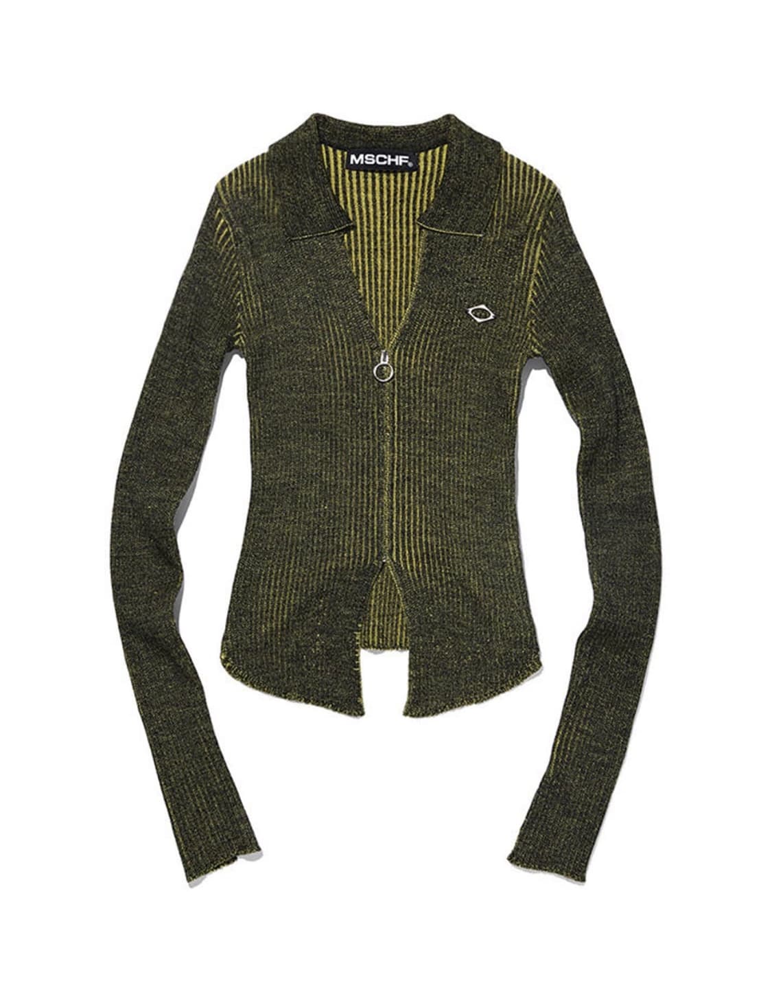 미스치프 니티드 투톤 셔츠 가디건 블랙 옐로우 S 상품이미지5