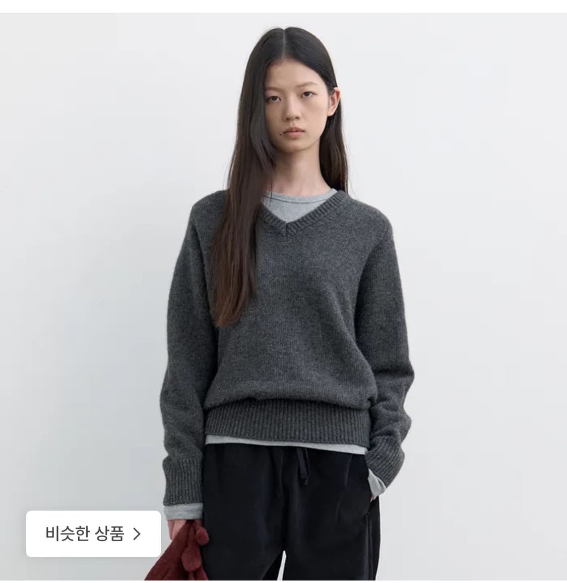 포저 파인 울 브이넥 풀오버 니트 상품이미지1