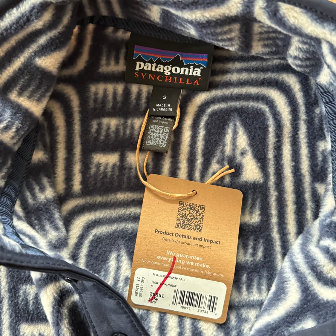 [새제품] 파타고니아 신칠라 선큰블루 S 사이즈 상품이미지4