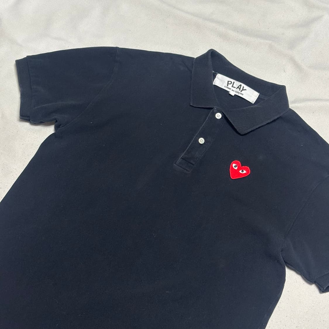 XXL 꼼데가르송 블랙 카라 반팔티 상품이미지1