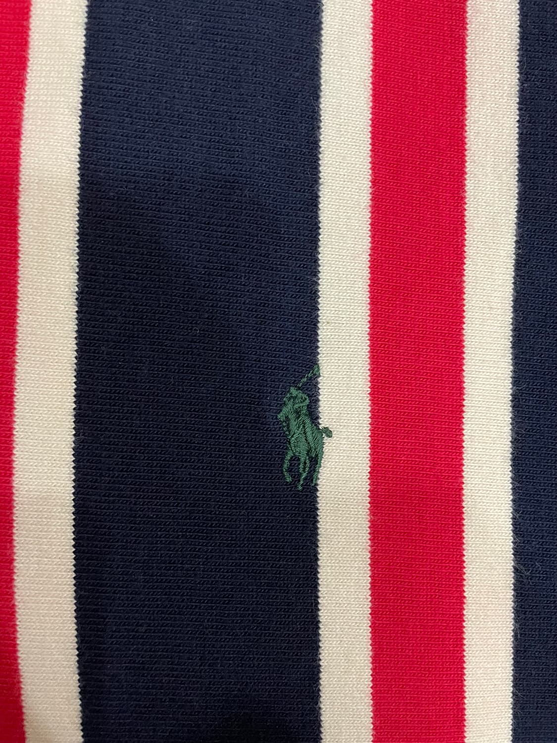 90s~00s 폴로 랄프로렌 스트라이프 럭비티 레드 네이비 상품이미지6
