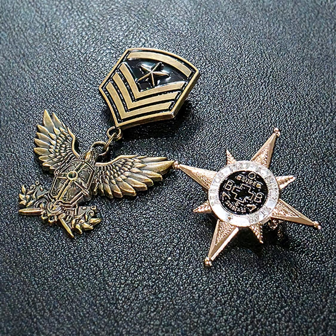 Aegis 브로치 남자 여자 엔틱 빈티지 명품 독수리 방패 상품이미지5