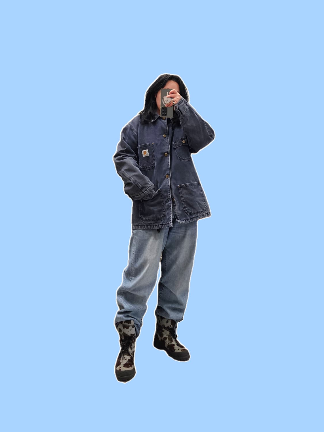 Carhartt 워싱네이비 워크자켓(겨울라이닝) 상품이미지1