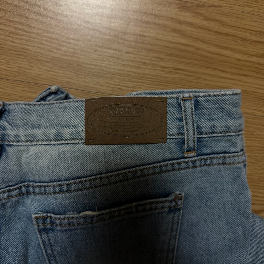 보헤미안서울 데미지 와이드 데님 팬츠 L 상품이미지5