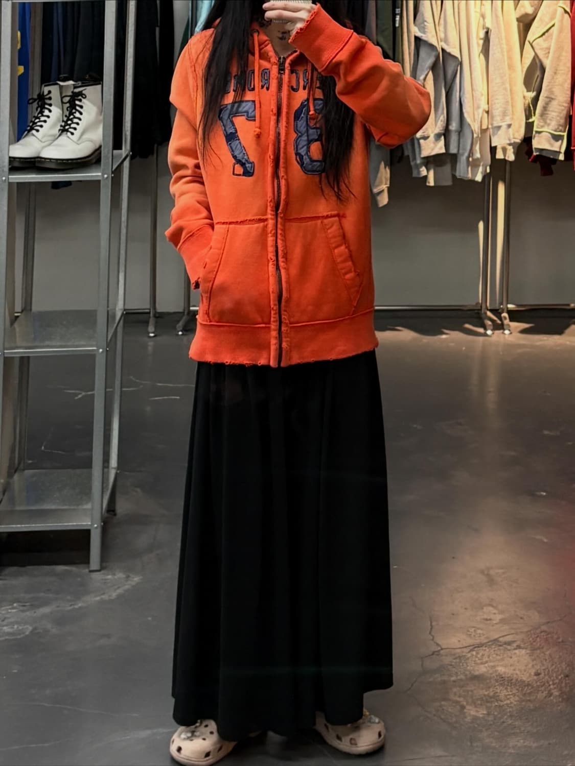 아베크롬비 빈티지 데미지 오렌지 후드집업 A3813 상품이미지1