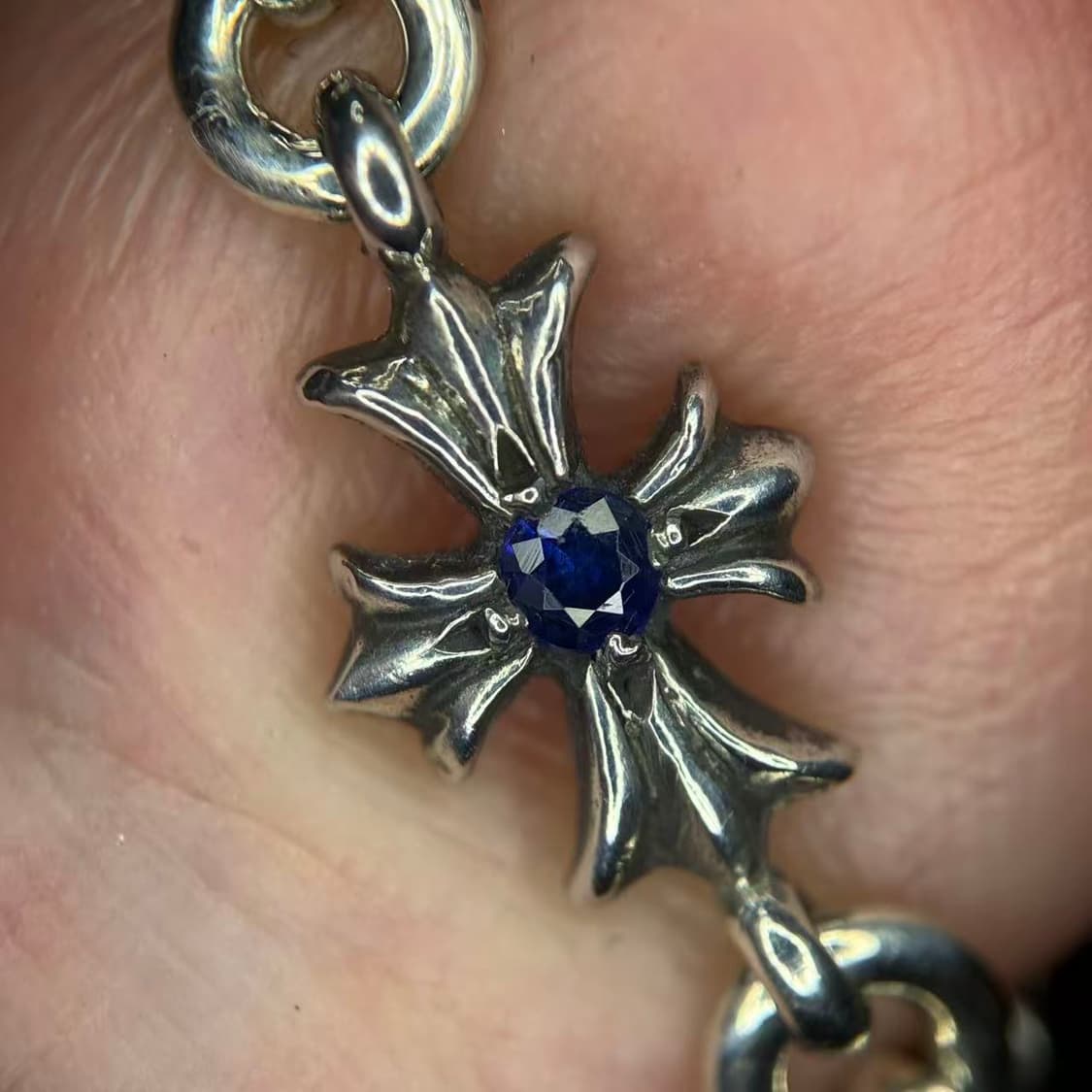 크롬하츠 타이니 팔찌 블루사파이어 풀파베 12링크 팔찌 상품이미지3