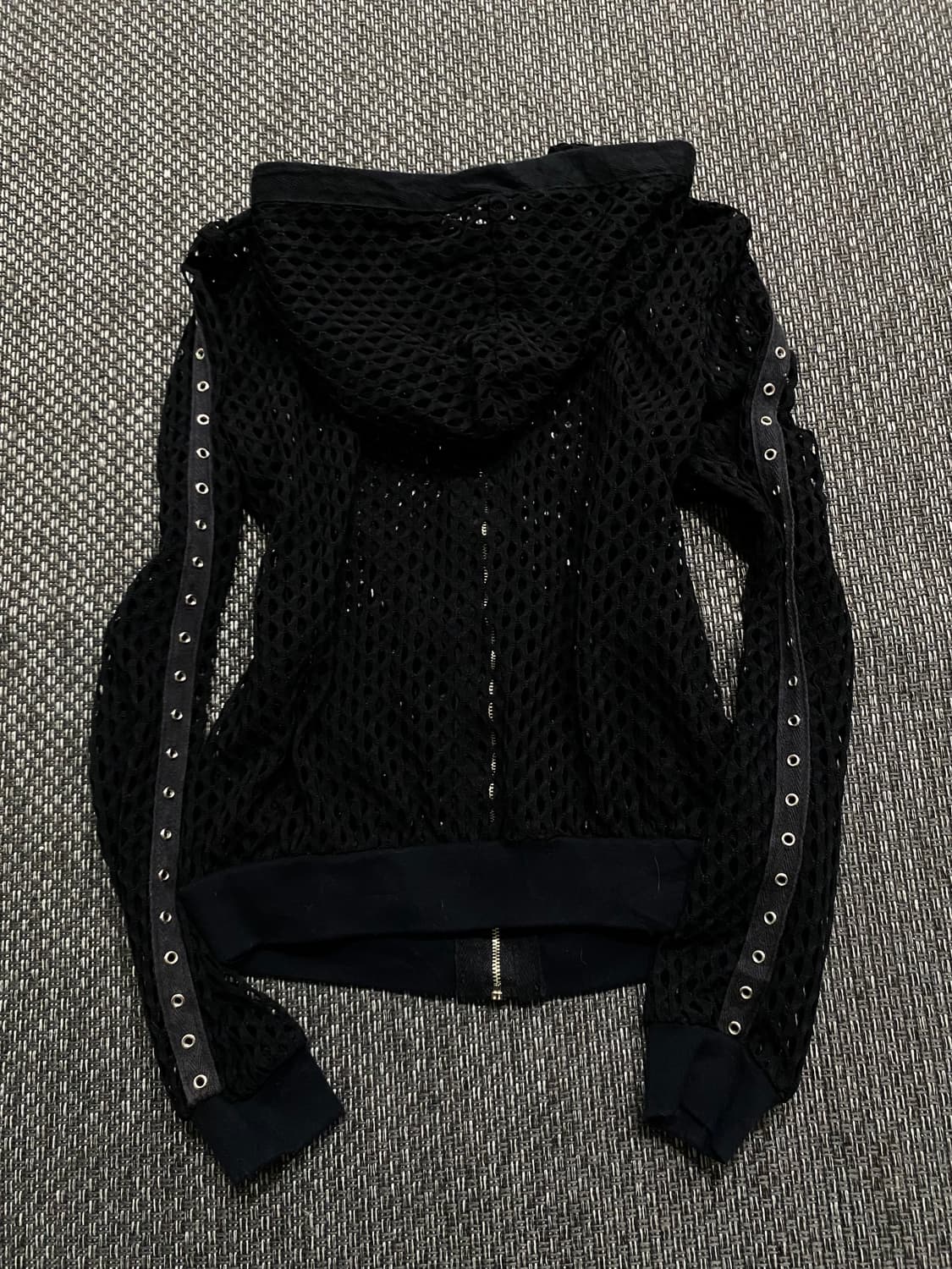 Y2K Girl Eyelet Detail Mesh Crop Hoodie  상품이미지5