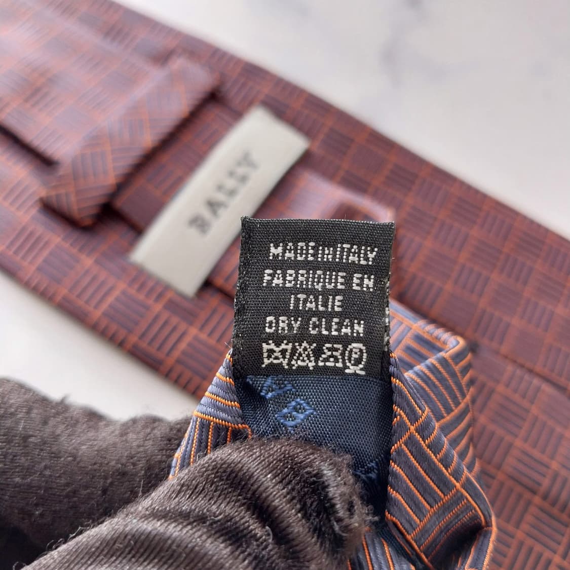 발리 실크 브라운 기하 자카드 넥타이 9.2cm A+등급 K1972 상품이미지10