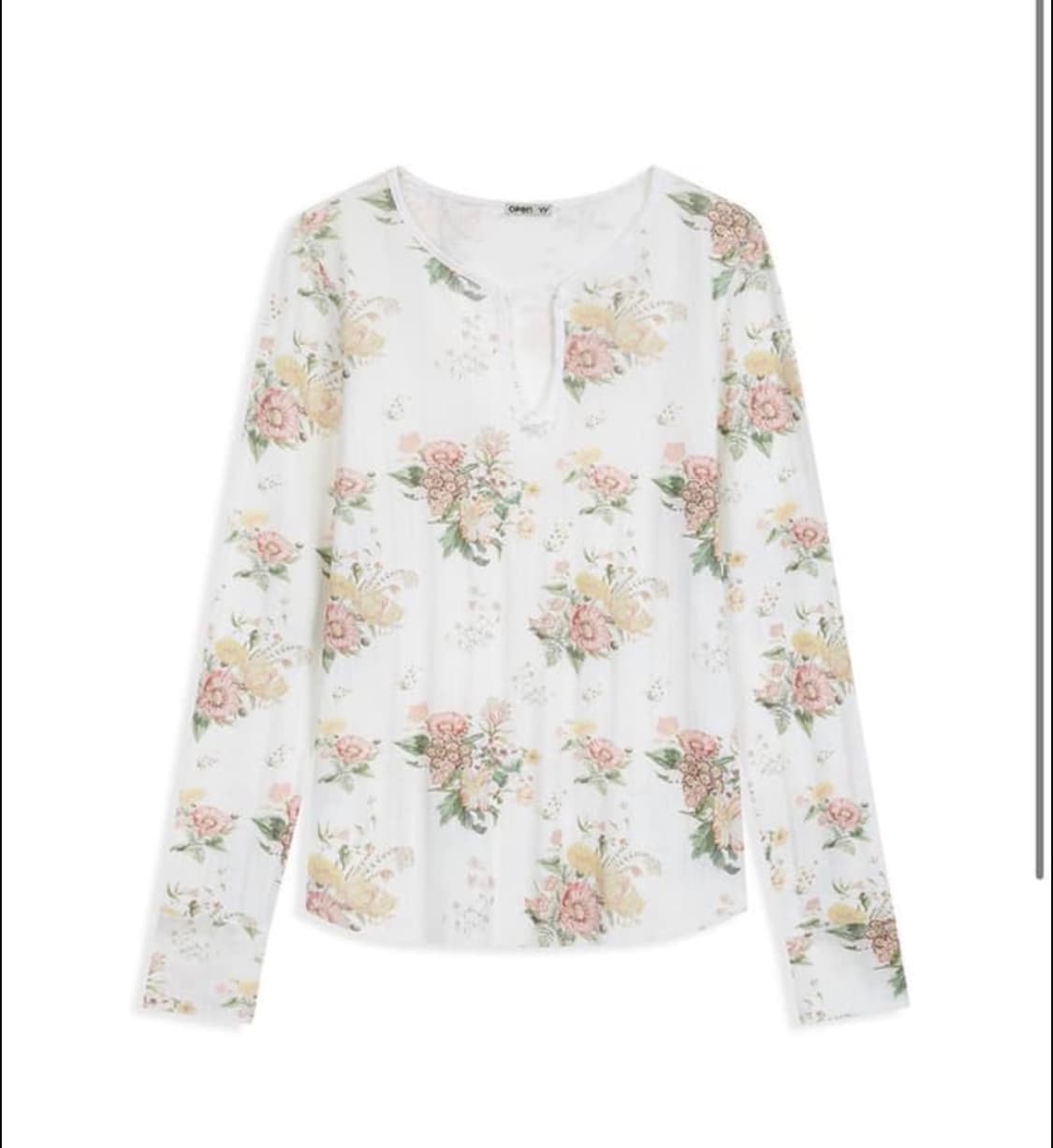 OPEN YY floral hook henley long sleeve 상품이미지1