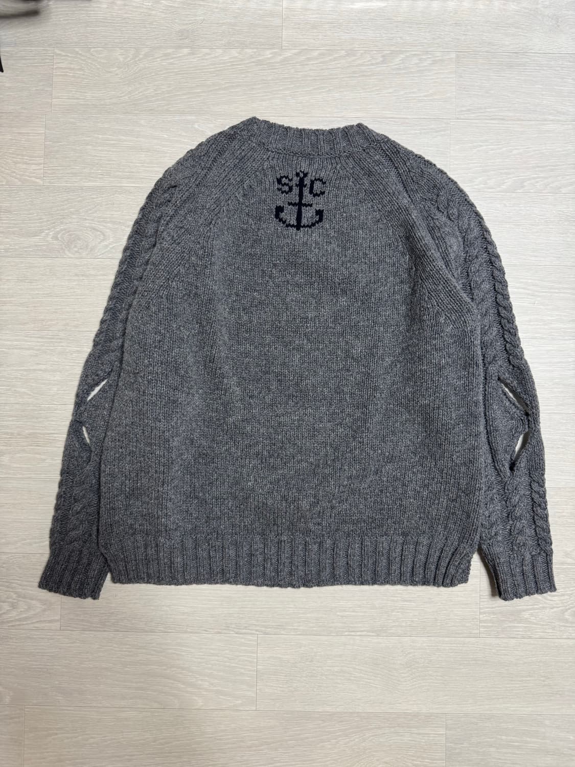 스테판쿡 케이블 니트 스웨터 그레이 상품이미지5