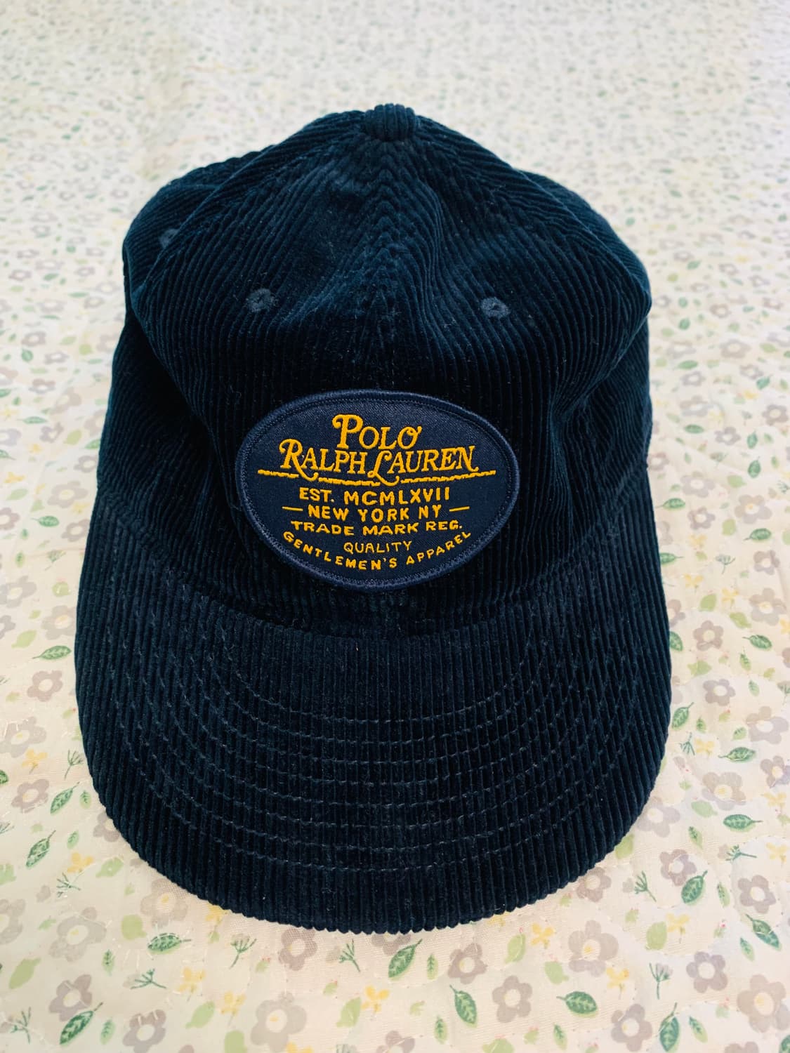 [FREE] 폴로 랄프로렌 로고 패치 코듀로이 볼 캡 네이비 상품이미지1