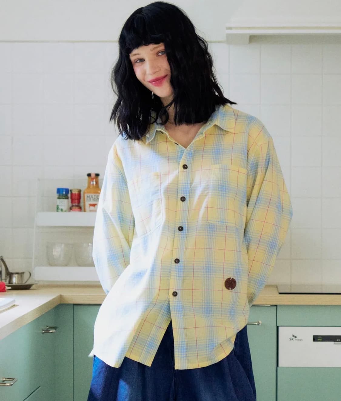 썸머 라이트 체크 셔츠 레몬 상품이미지5