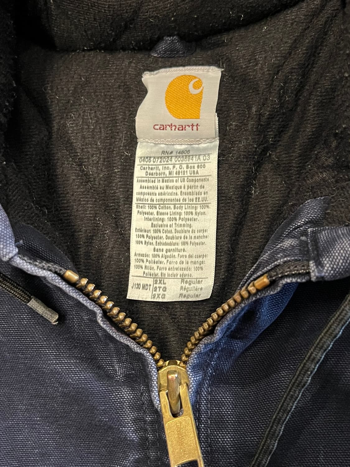 [2XL] 빈티지 칼하트 액티브 자켓 J130 후드 덕 워크자켓 상품이미지8