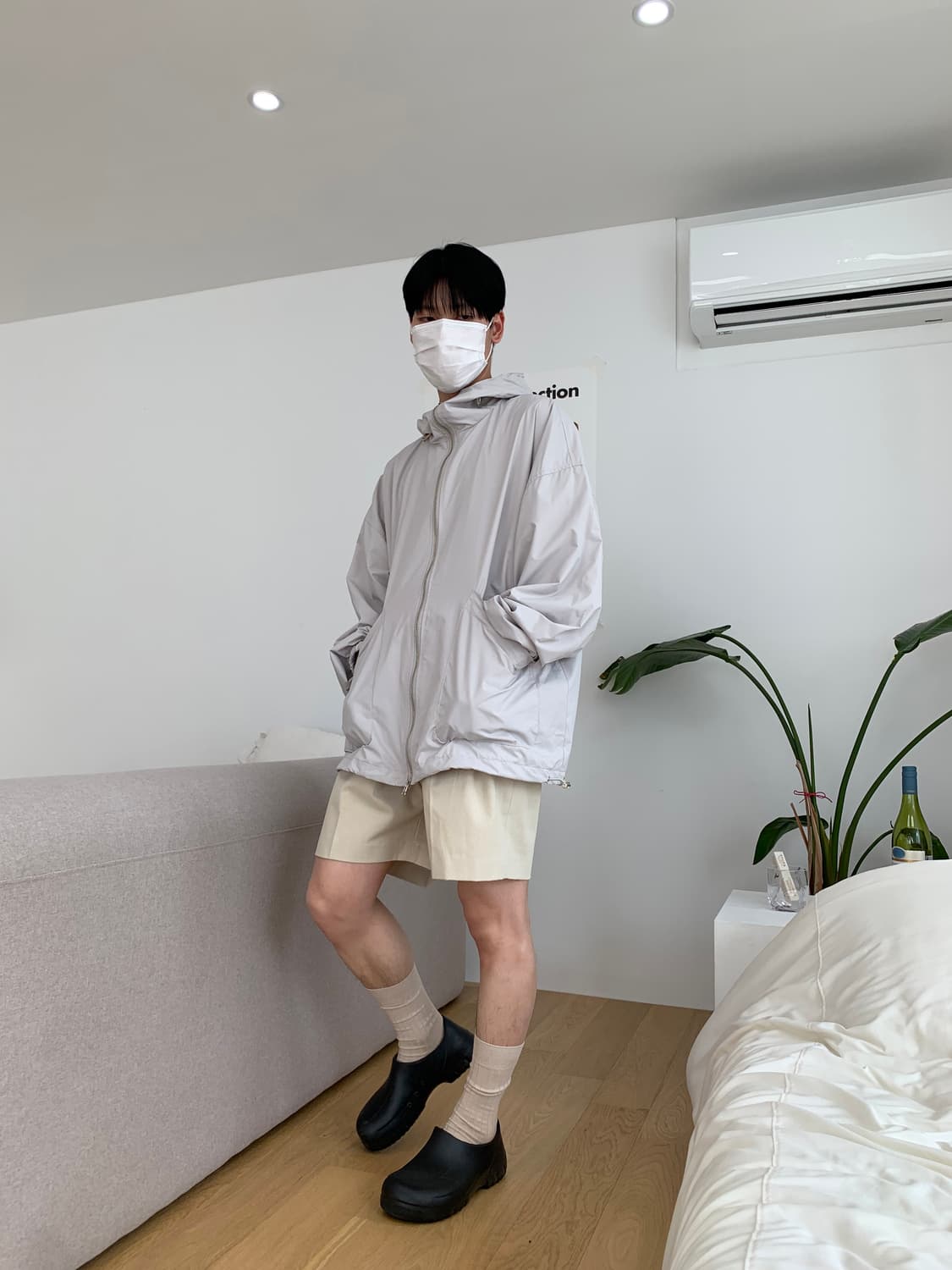 핀턱 반바지 베이지 (유니섹스) 상품이미지6