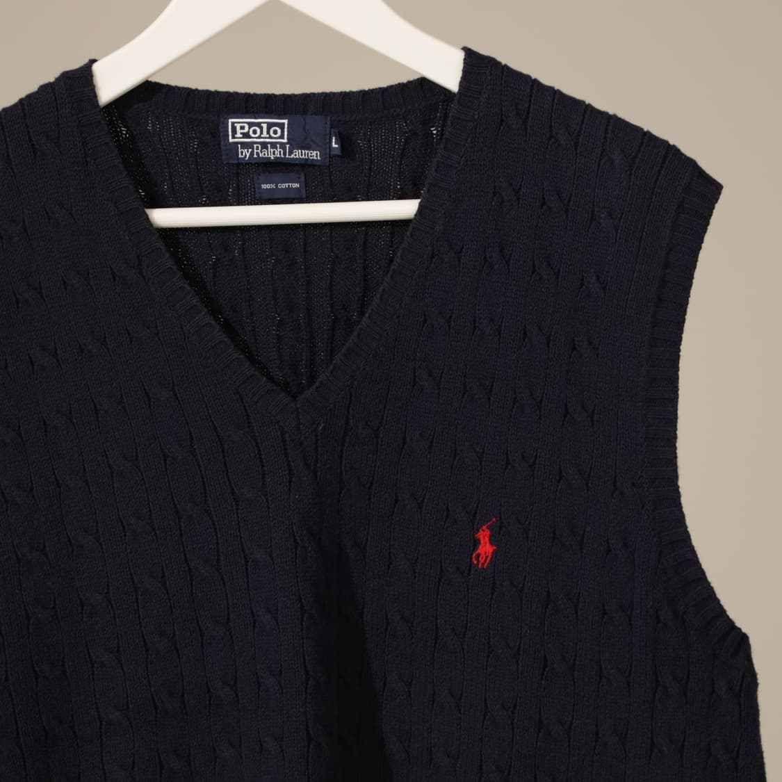 폴로 케이블 코튼 니트 베스트 상품이미지2