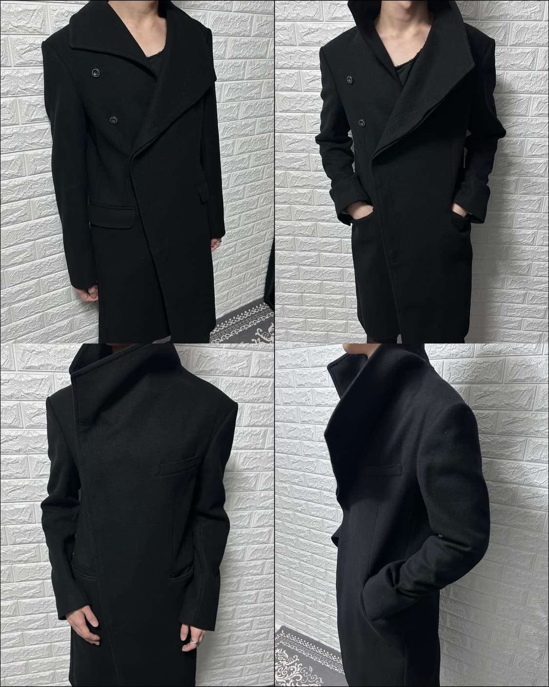 자라 울 블렌드 사선 하이넥 코트 상품이미지1