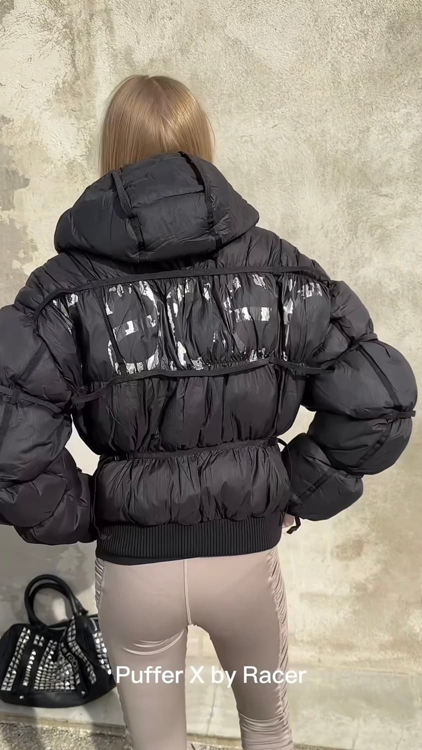 Racerworldwide black puffer jacket 상품이미지2