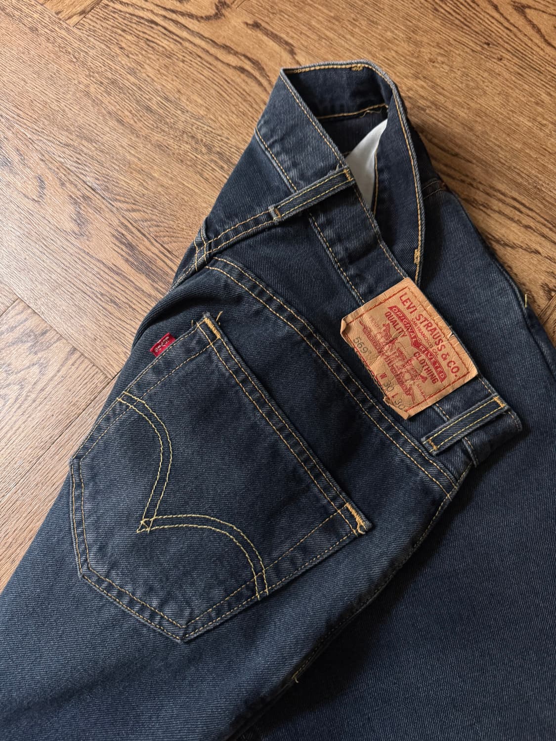 [30]00's 리바이스 569 빈티지 워싱 와이드 스트레이트 데님 팬츠 상품이미지5