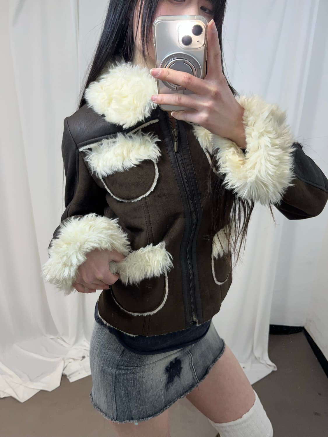 Vondutch 브라운 무스탕 상품이미지3