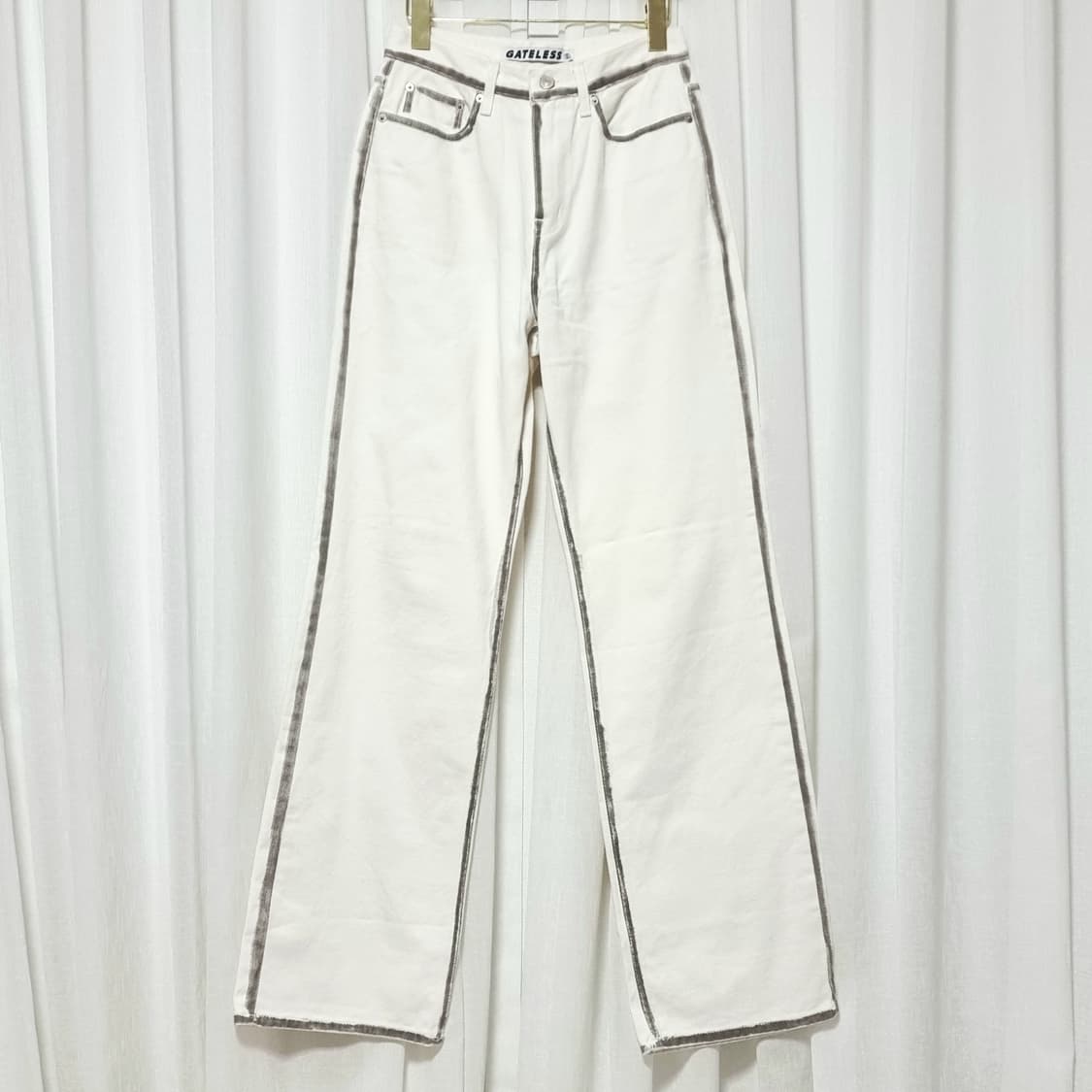 게이트리스 와이드 팬츠 바지 (26-27인치/표기S) 미착용 새제품 상품이미지1