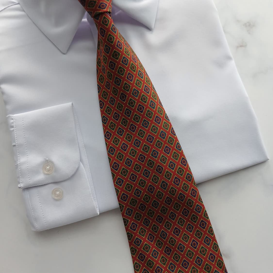 폴 스튜어트 실크 오렌지 기하 넥타이 9.7cm A+등급 A18668
 상품이미지5