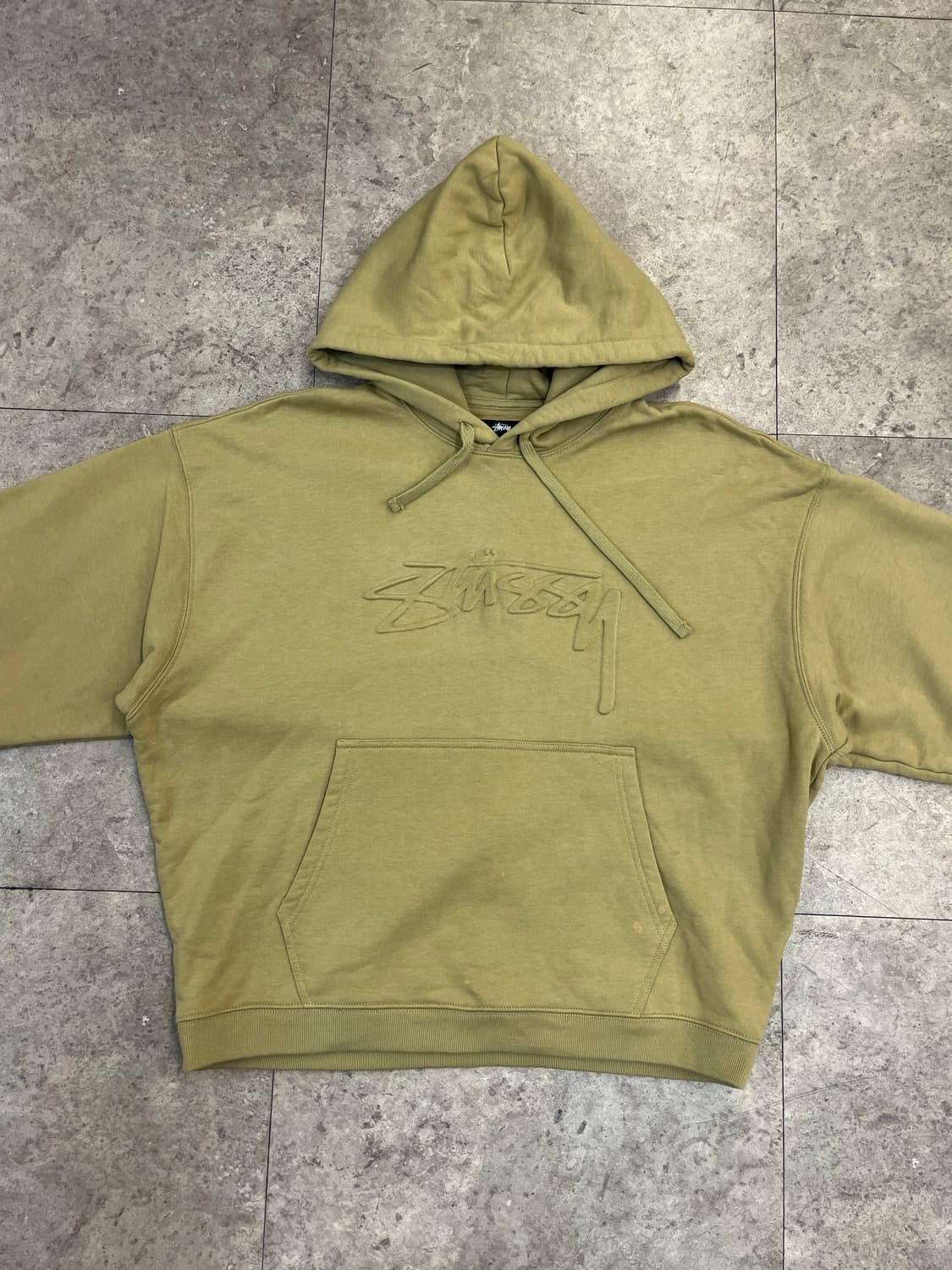 스투시 릴렉스드 오버사이즈드 기모 후드티 베이지 M #csz3769 상품이미지4