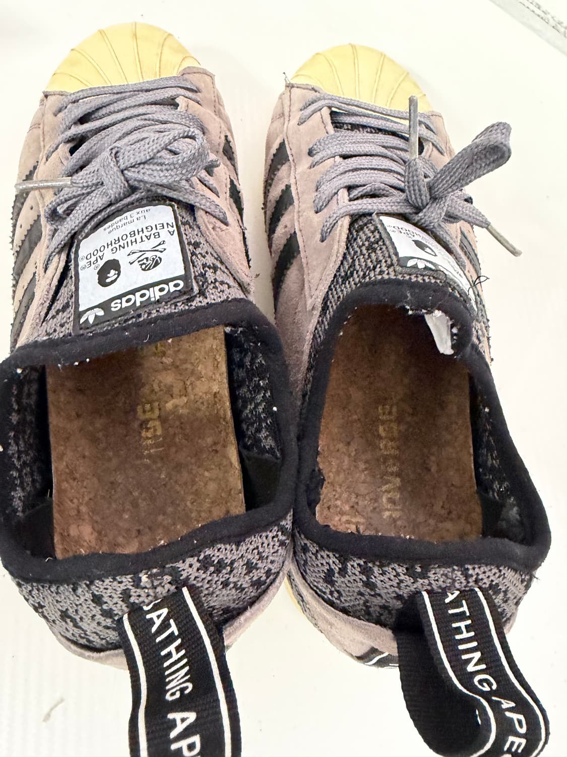 정품) 아디다스 x 베이프 x 네이버후드 슈퍼스타 265 상품이미지8