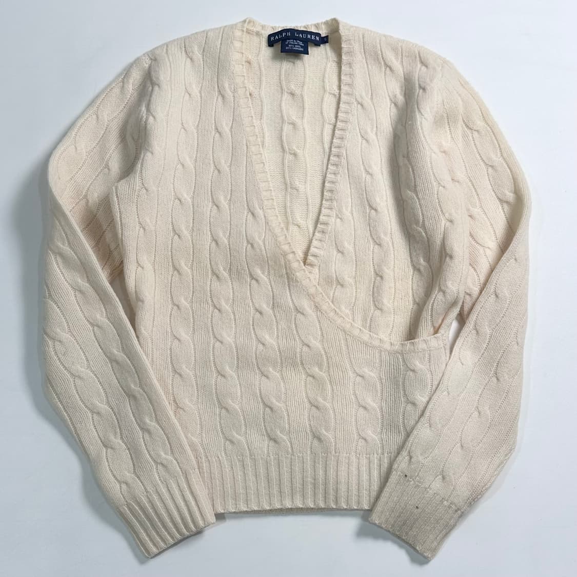 로렌 랄프로렌 캐시미어 블렌드 랩 케이블 니트 상품이미지1