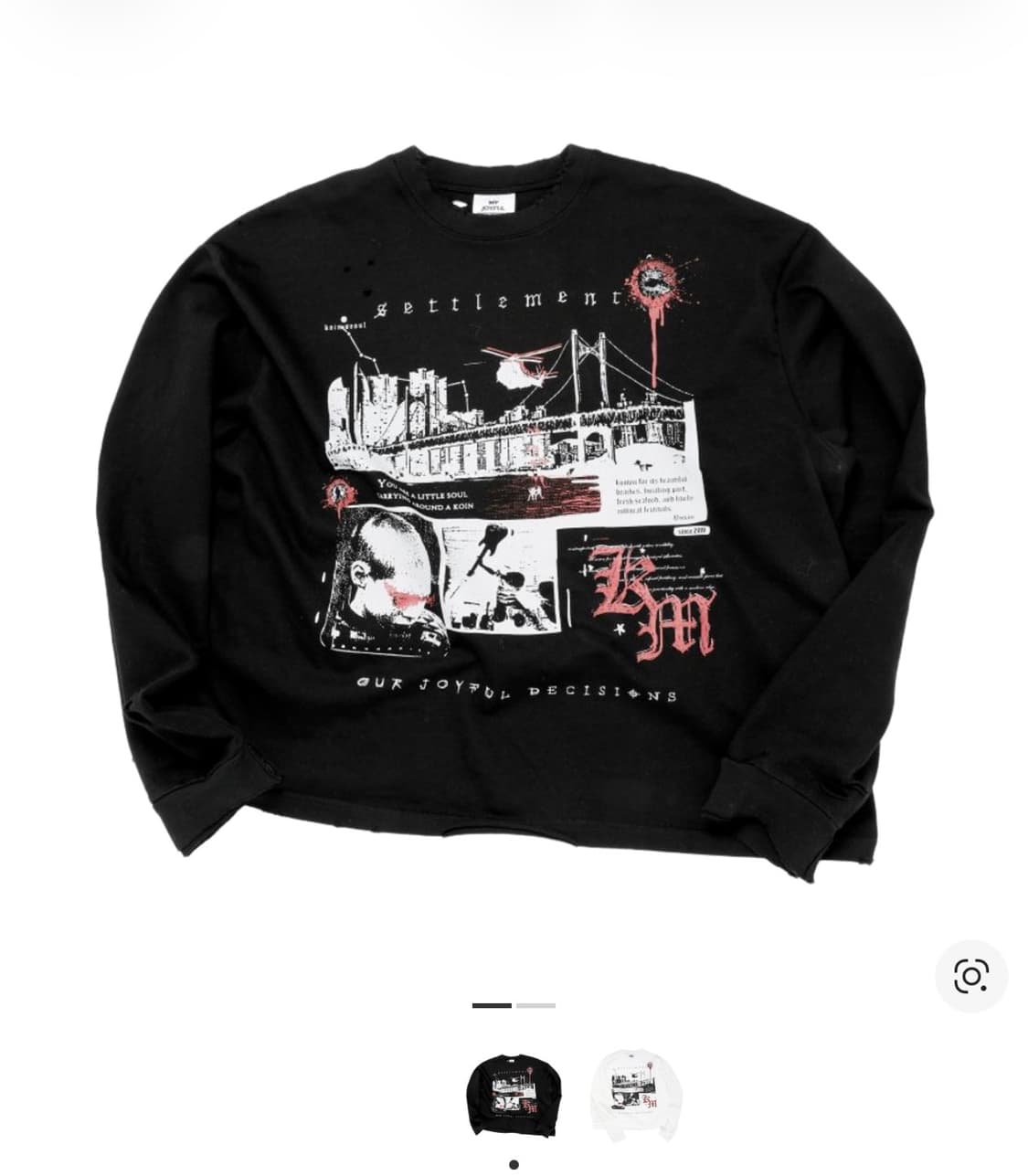 엠제이디 x 코인 서울 325 슬리브 티셔츠 블랙 상품이미지1