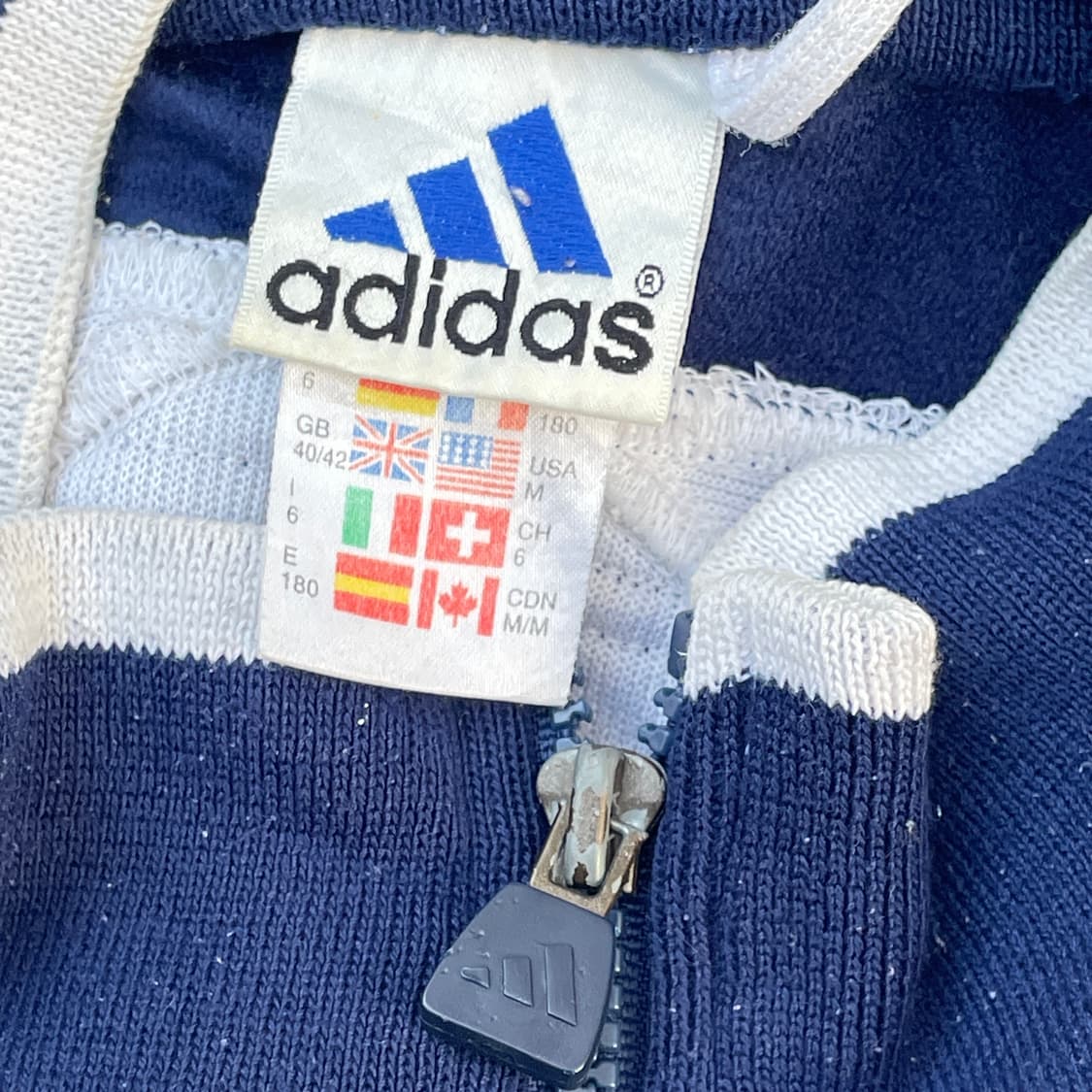 90s 아디다스 배색 올드스쿨 오버핏 빅로고 져지 트랙탑 XL 상품이미지8