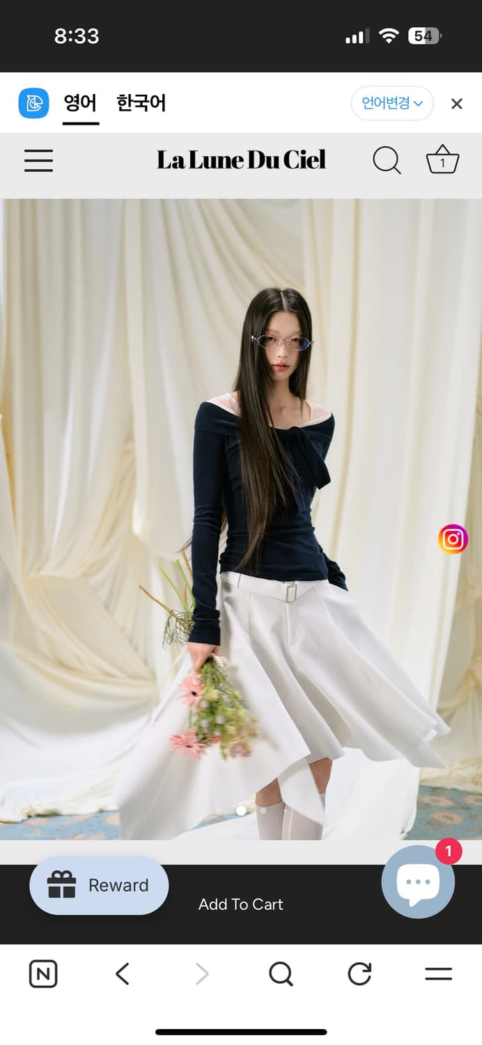 라룬듀시엘 블루 로맨스 셔츠 네이비 상품이미지3