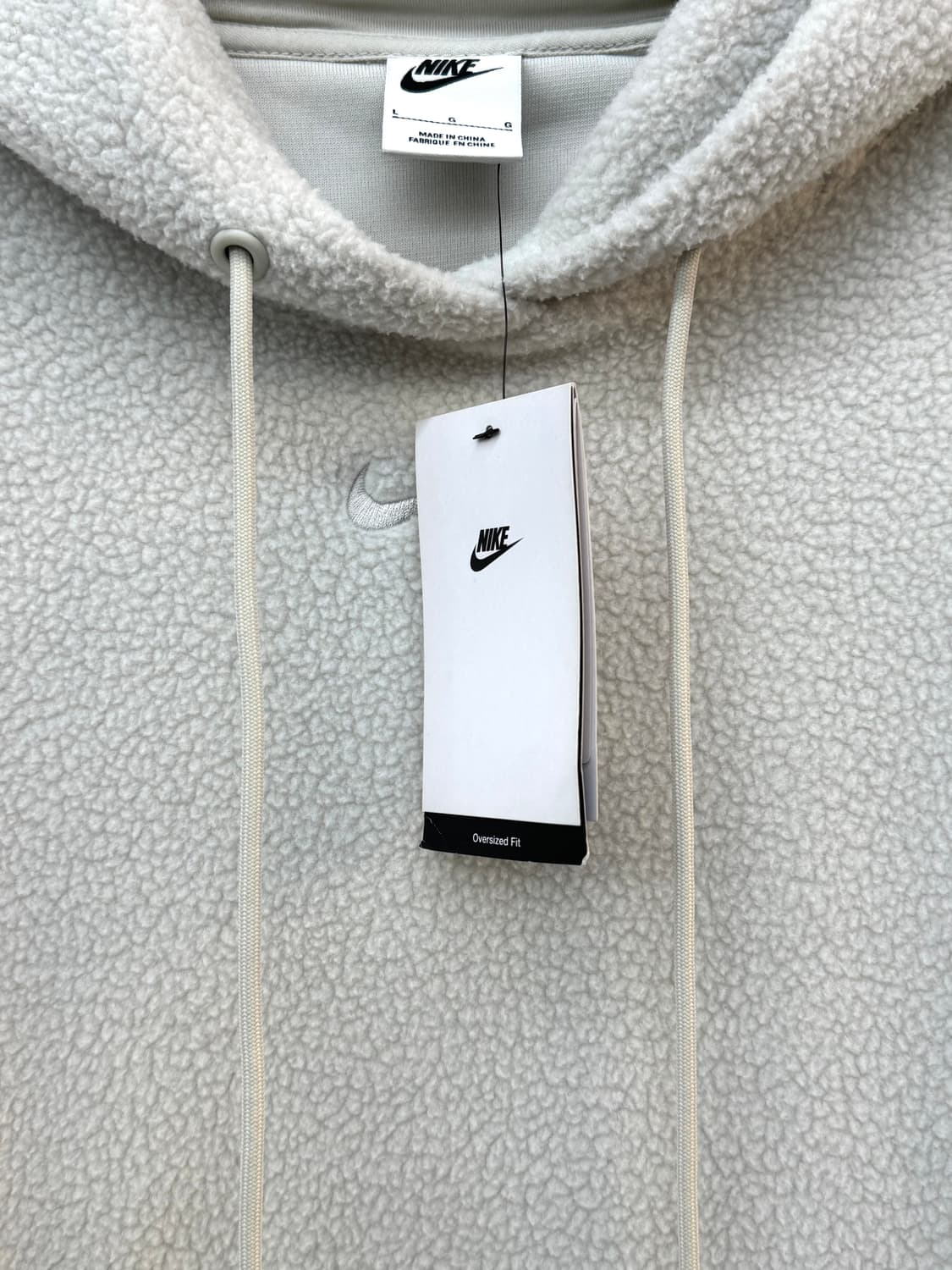 나이키 화이트 플리스 후드티 상품이미지5