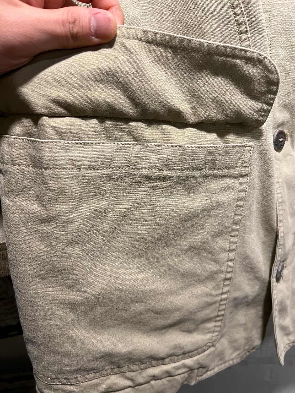 [XL]엘엘빈 USA 체크라이닝 아이보리 헌팅 자켓 상품이미지4