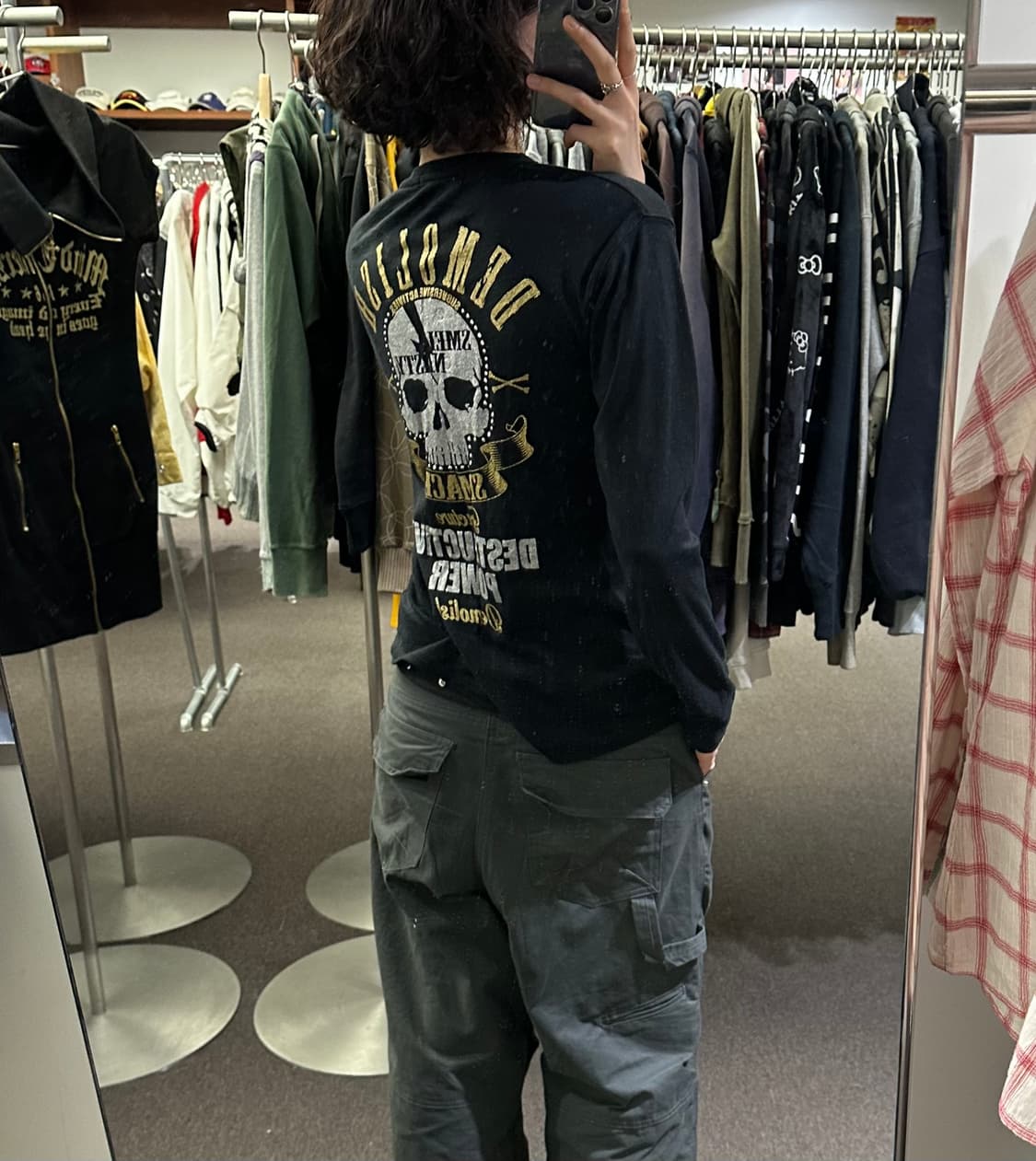 L)Japanese vintage 여성 스컬 큐빅 롱슬리브 상품이미지2