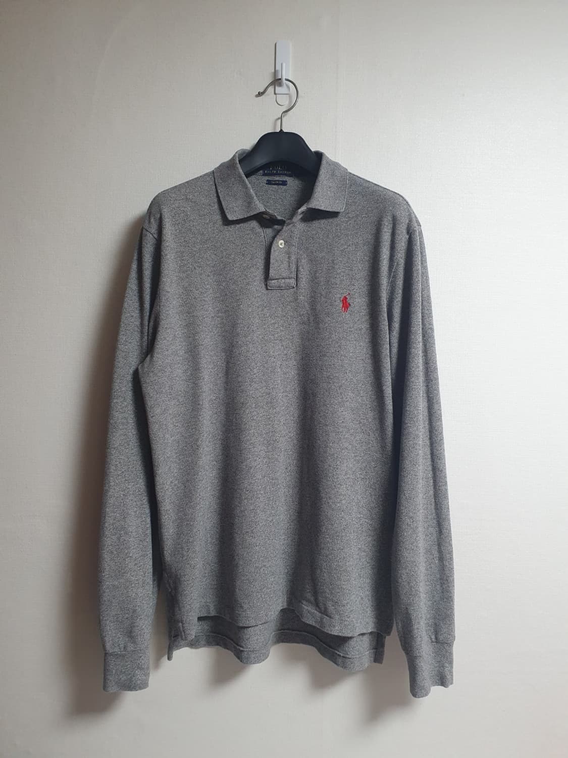 폴로 랄프로렌 커스텀핏 긴팔 카라티 그레이 M 상품이미지2