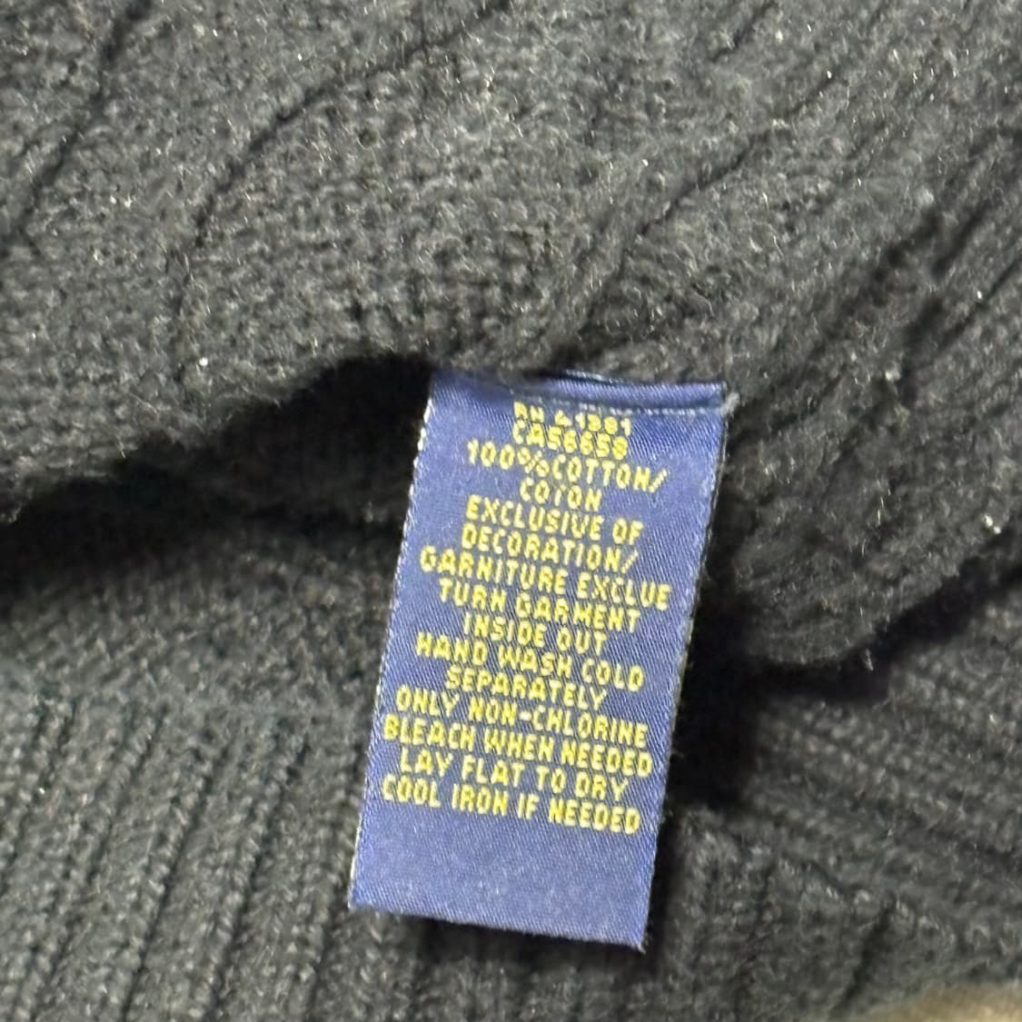 XL 폴로랄프로렌 블랙 케이블 코튼 니트 상품이미지5