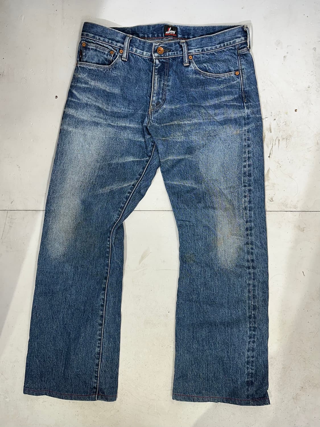 폴 스미스 중청 레드이어 캣 워싱 페이딩 와이드 청바지 34 상품이미지4