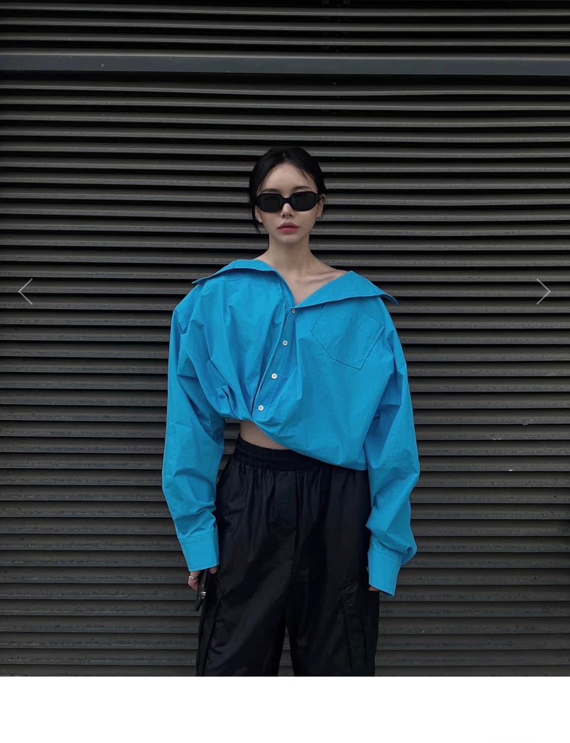 새상품) 랑거 뮈 언발 셔츠 네이비 상품이미지7