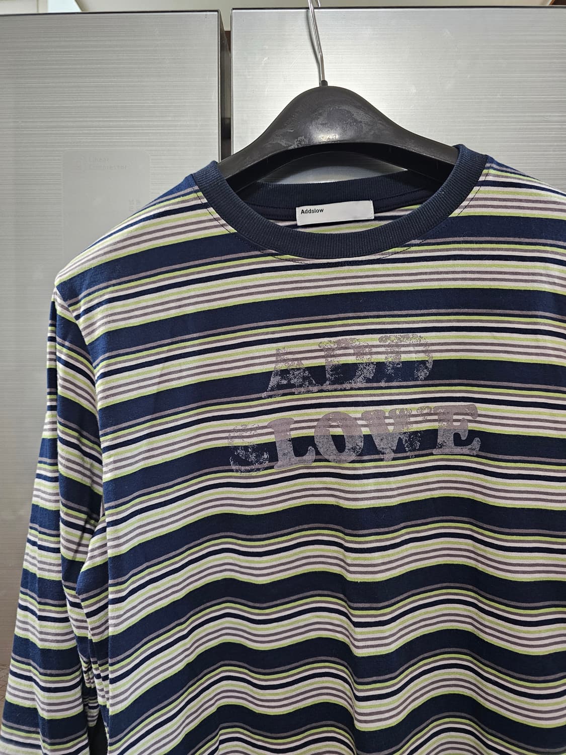 새.상.품 Addslow 스트라이프 긴팔티 애드슬로우 빈티지 레터링 0싸 상품이미지2