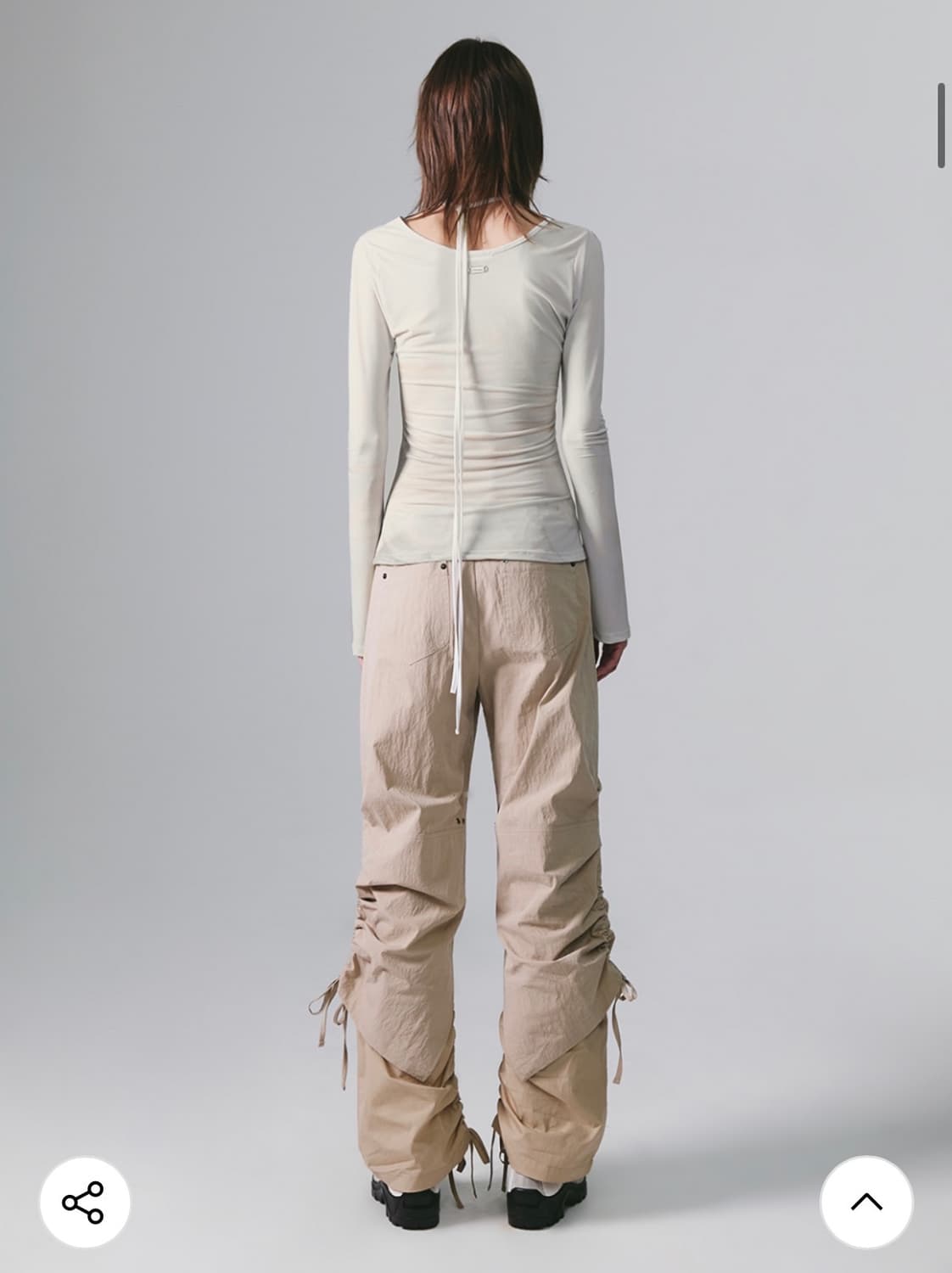 LAYERED WAIST BONDED PANTS (UNISEX) SAND 상품이미지3