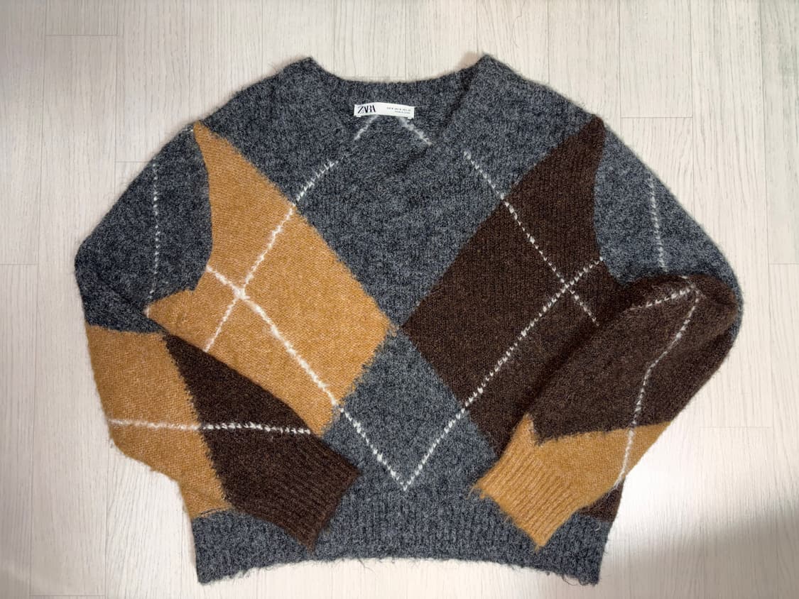 자라 아가일 패턴 니트 상품이미지1