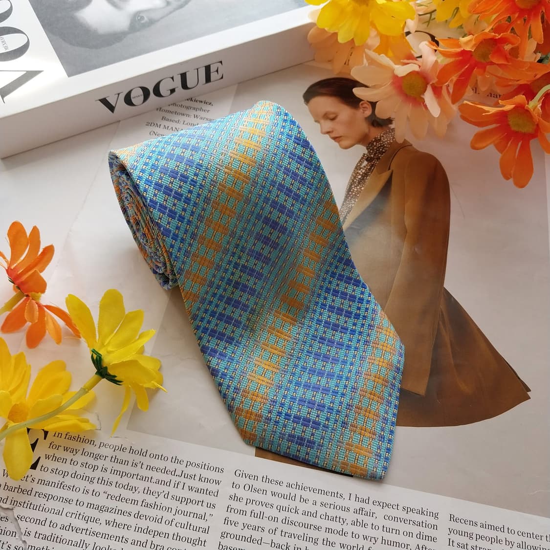MISSONI 미쏘니 블루 믹스 패턴 넥타이 9.1cm B등급 K2793 상품이미지4