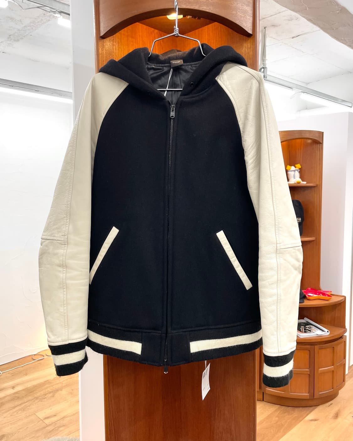 [46] Pledge 레더 울 후드 바시티 자켓 상품이미지4